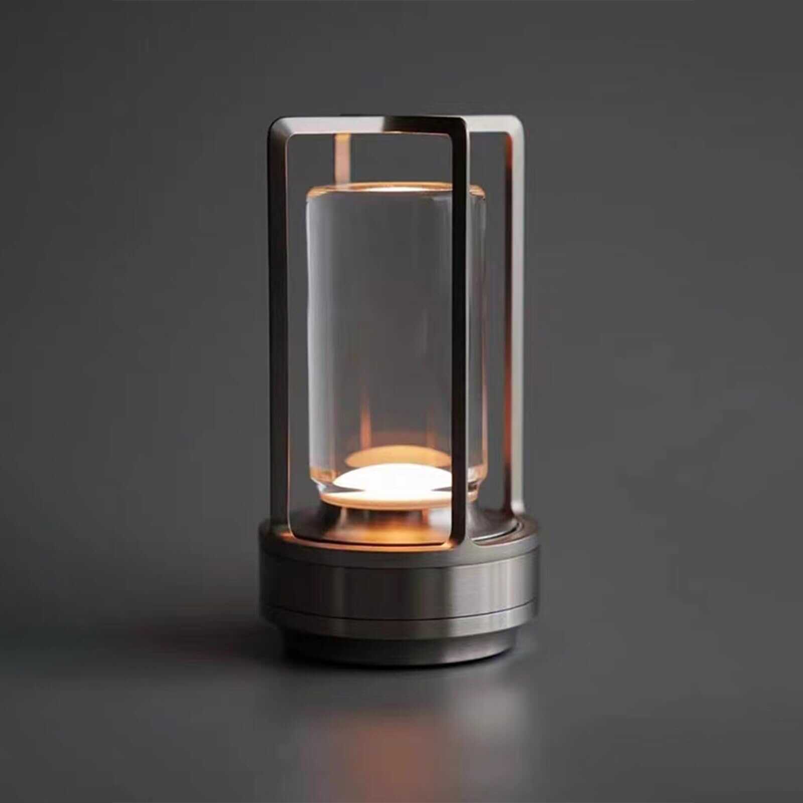 💡 Retro Tischlampe Metall | USB-C Akku | Touch Dimmer | Für Bar/Schlafzimmer | Outdoor Dekor