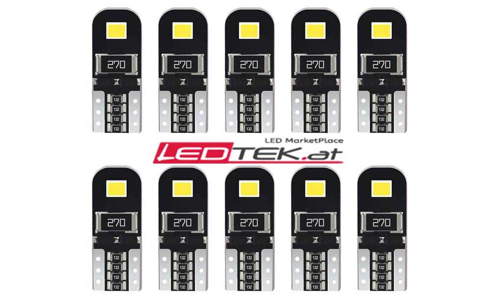 10 x T10/W5W 2835 SMD LED Lampe KaltWeiss mit CanBus