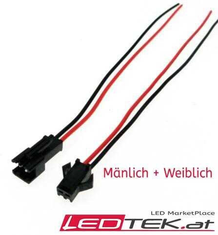 2 Polig Buchse Stecker Mänlich-Weiblich DC 12V