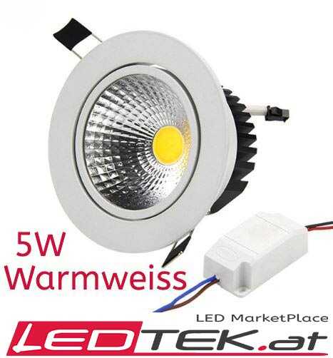 5W LED Einbauleuchte Warmweiss Aluminium