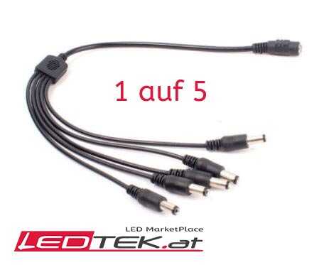 1 auf 5 Buchse Stecker DC 12V